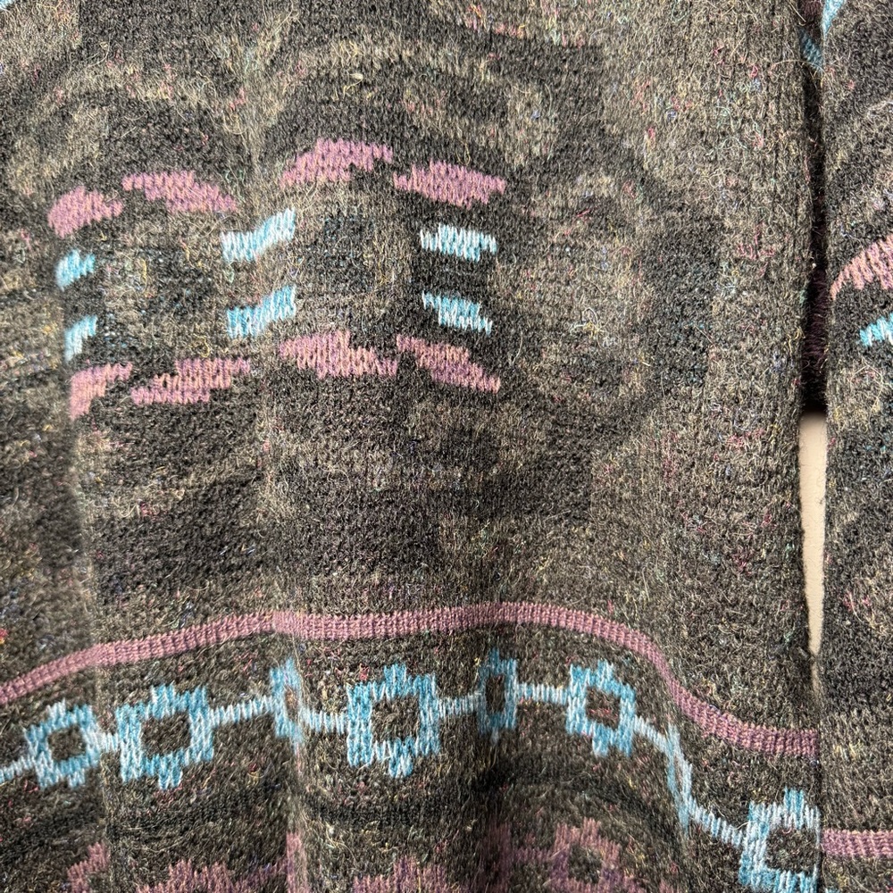 Vintage Expressions International Fisherman Aztec Print Crewneck Sweater Large - Picture 4 of 8